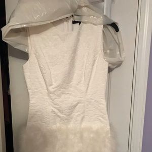 BCBG White fur dress